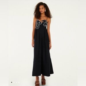 Black Fish Top Lenzing Ecovero Euroflax Maxi Dress